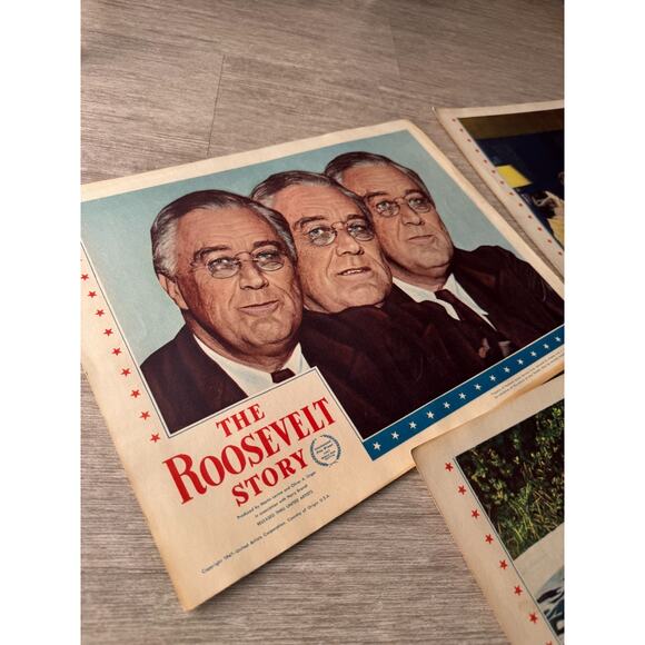 Vintage 1947 The Roosevelt Story Movie Lobby Card Set Franklin D. Roosevelt FDR - Picture 6 of 8